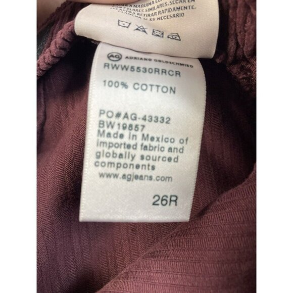 AG Adriano Goldschmied Womens Corduroy Skirt With Pockets Maroon Size 26R - Picture 5 of 9
